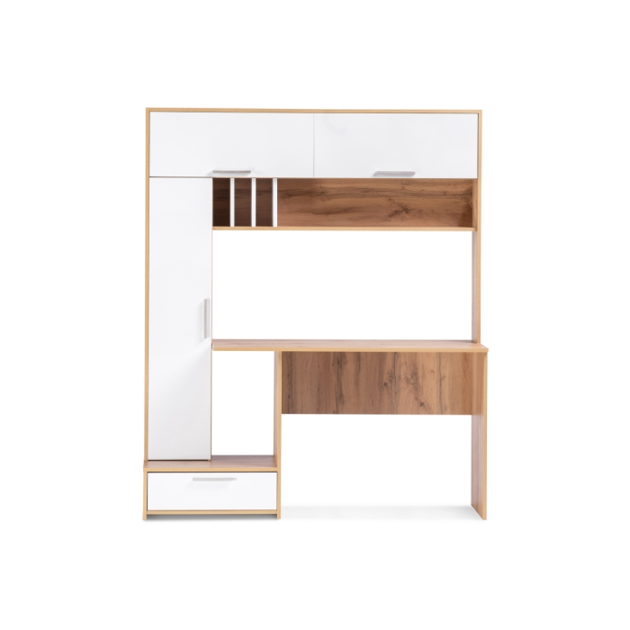 Письменный стол Лайт 03.243 150х57х180 дуб золотой (craft) / белый премиум