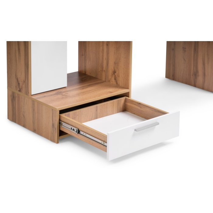 Письменный стол Лайт 03.243 150х57х180 дуб золотой (craft) / белый премиум