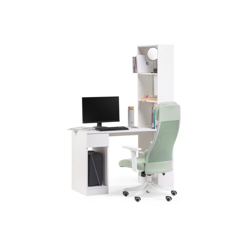 Письменный стол Лайт 10.01 115,3х58,2х179 белый гладкий 101