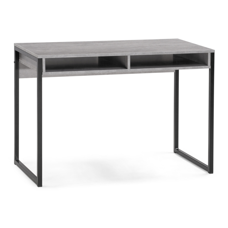 Письменный стол Леон Лофт 110х55х75 бетон / матовый черный