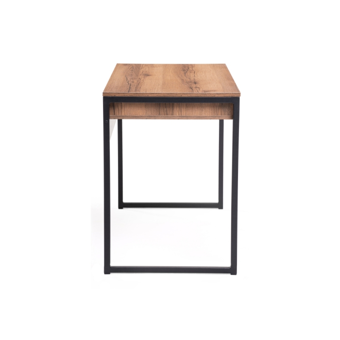 Письменный стол Леон Лофт 110х55х75 черный матовый / дуб делано темный