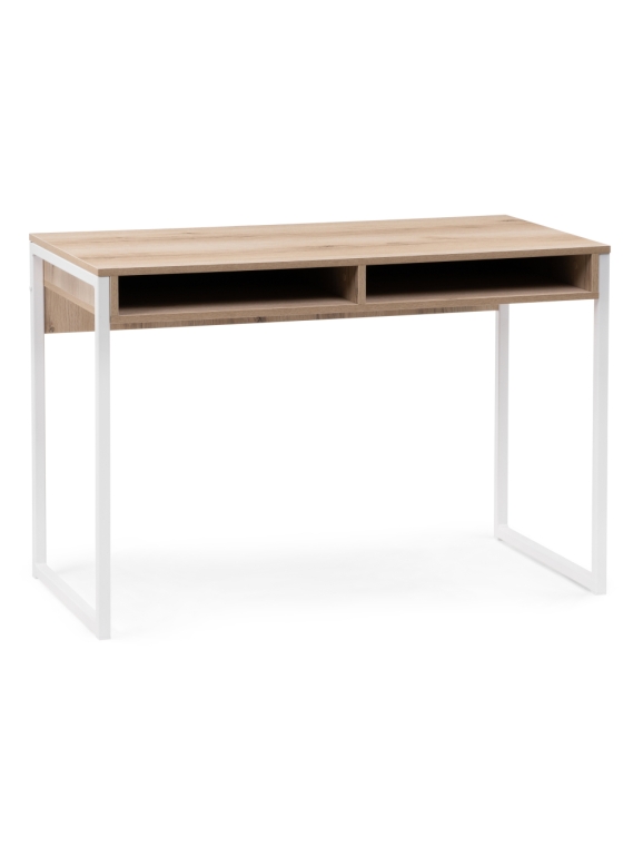 Письменный стол Леон Лофт 110х55х75 дуб делано светлый / матовый белый