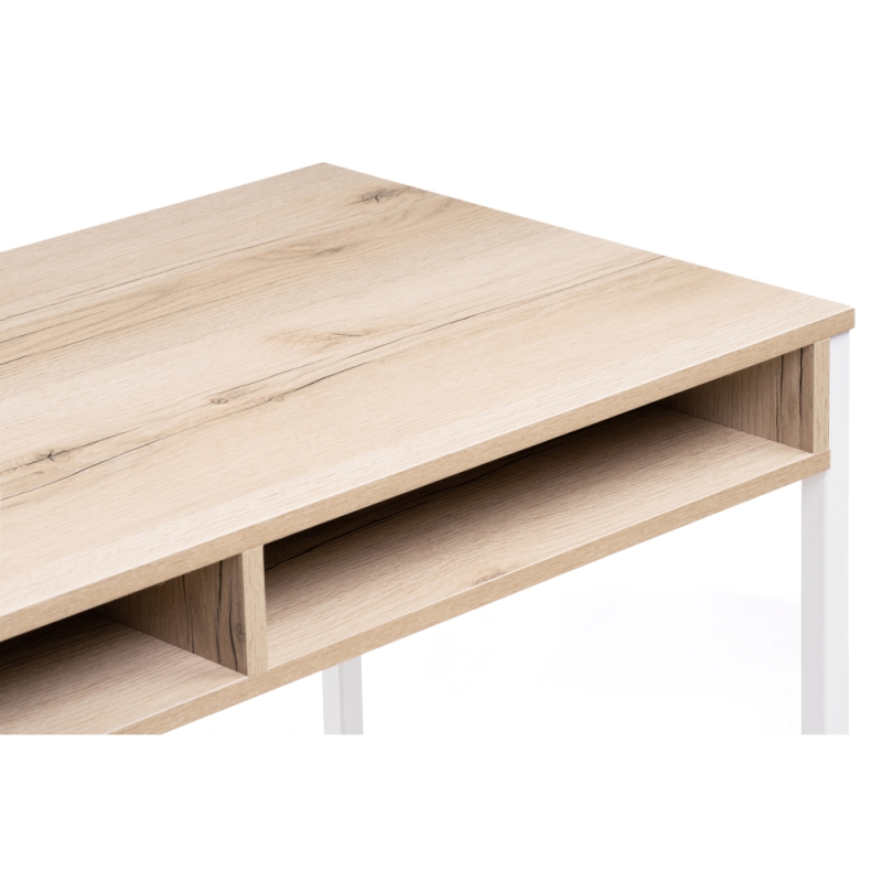 Письменный стол Леон Лофт 110х55х75 дуб делано светлый / матовый белый