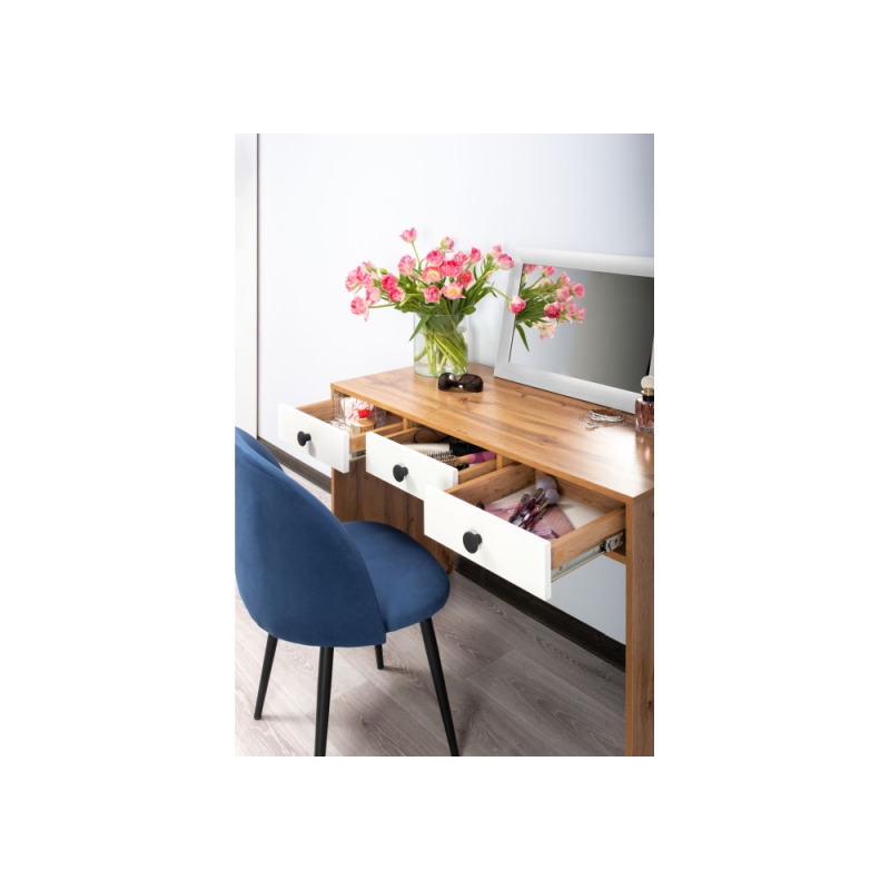 Письменный стол Николетта 3 ящика 110х50х75 белое тиснение / дуб вотан