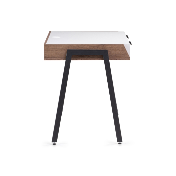 Письменный стол Рокс 116х65х77 белый / дуб делано темный / черный