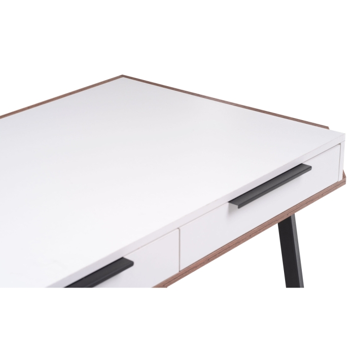 Письменный стол Рокс 116х65х77 белый / дуб делано темный / черный