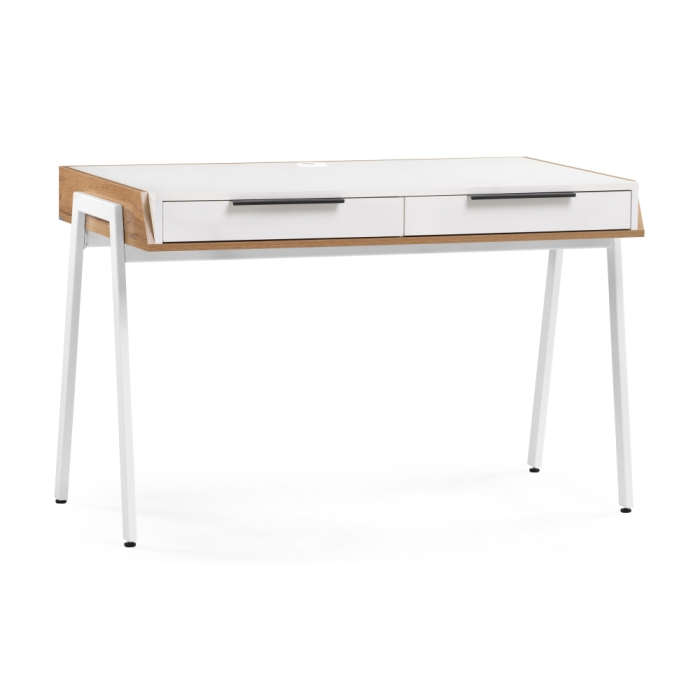 Письменный стол Рокс 116х65х77 белый / дуб вотан / белый