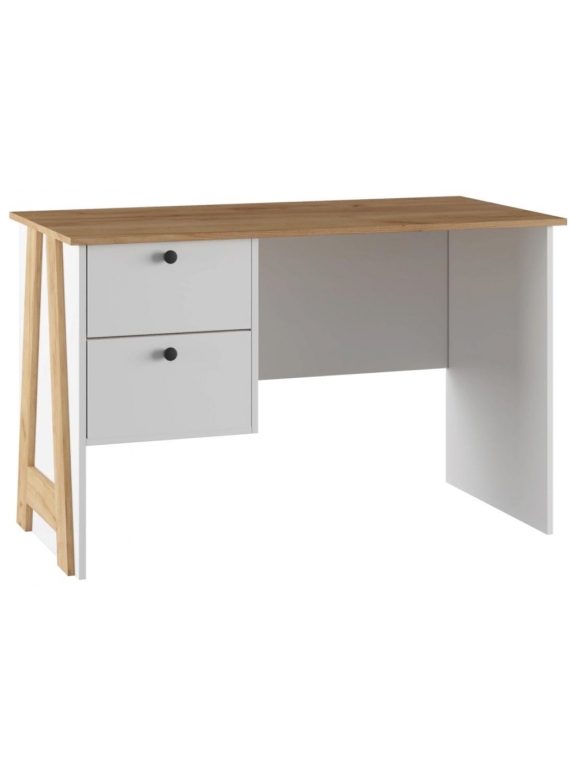 Письменный стол Теодора белый / крафт золотой