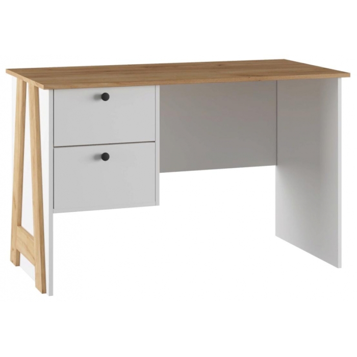 Письменный стол Теодора белый / крафт золотой