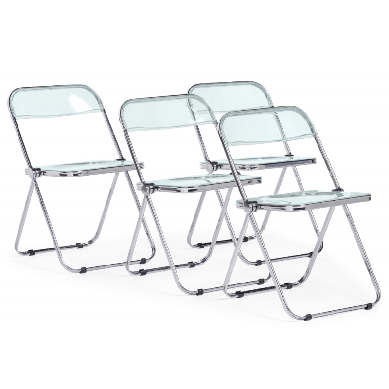 Пластиковый стул Fold складной clear gray-blue