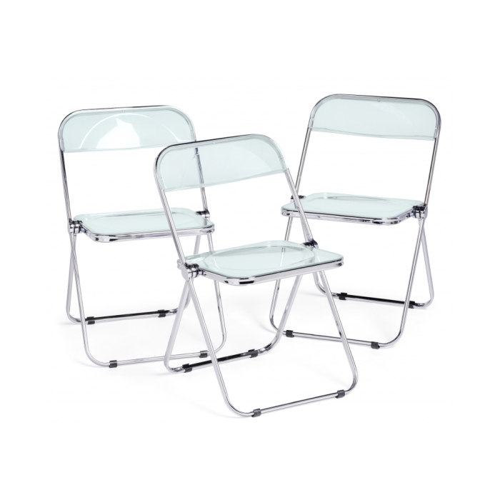Пластиковый стул Fold складной clear gray-blue