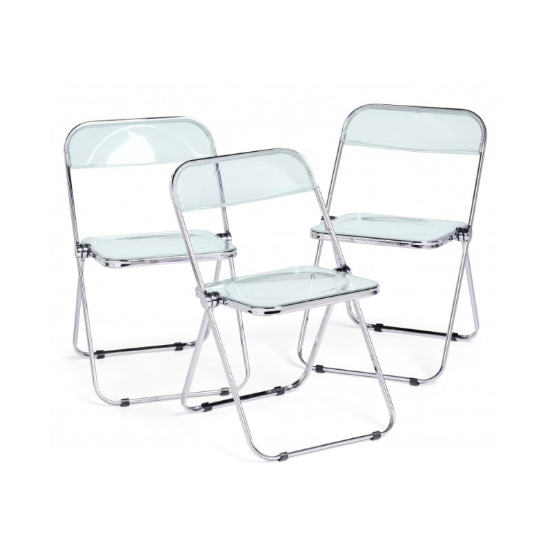 Пластиковый стул Fold складной clear gray-blue