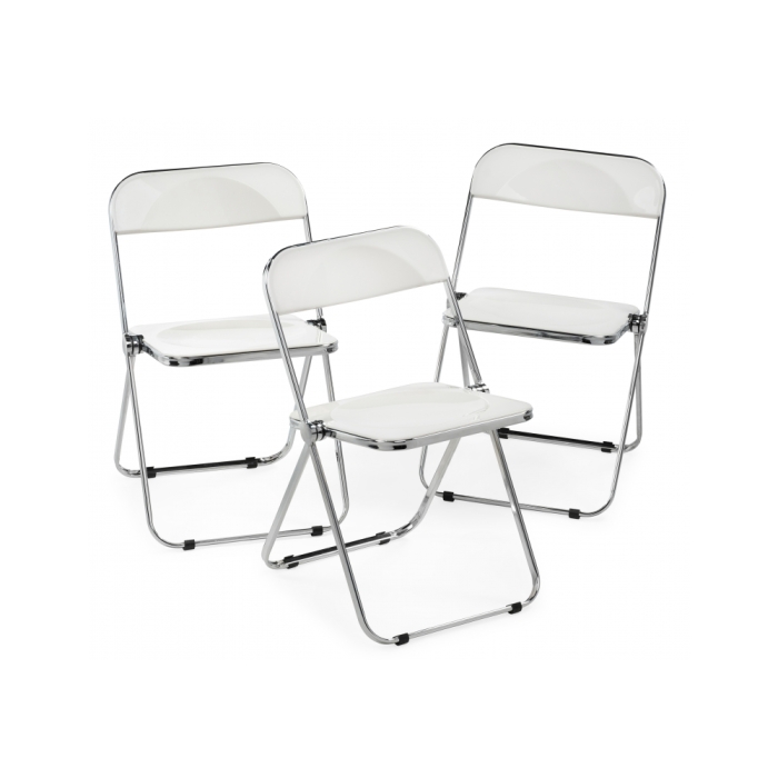 Пластиковый стул Fold складной white / chrome