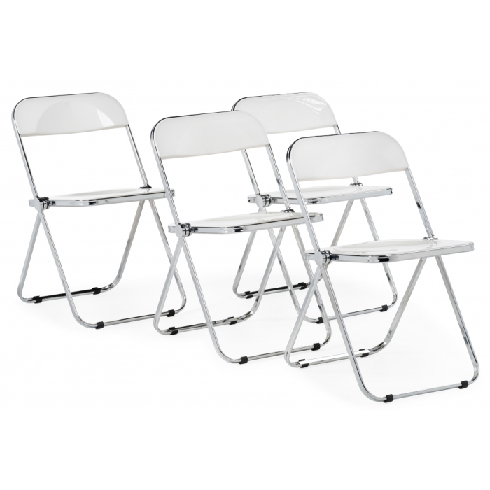 Пластиковый стул Fold складной white / chrome