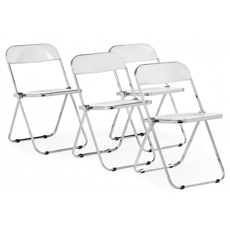 Пластиковый стул Fold складной white / chrome