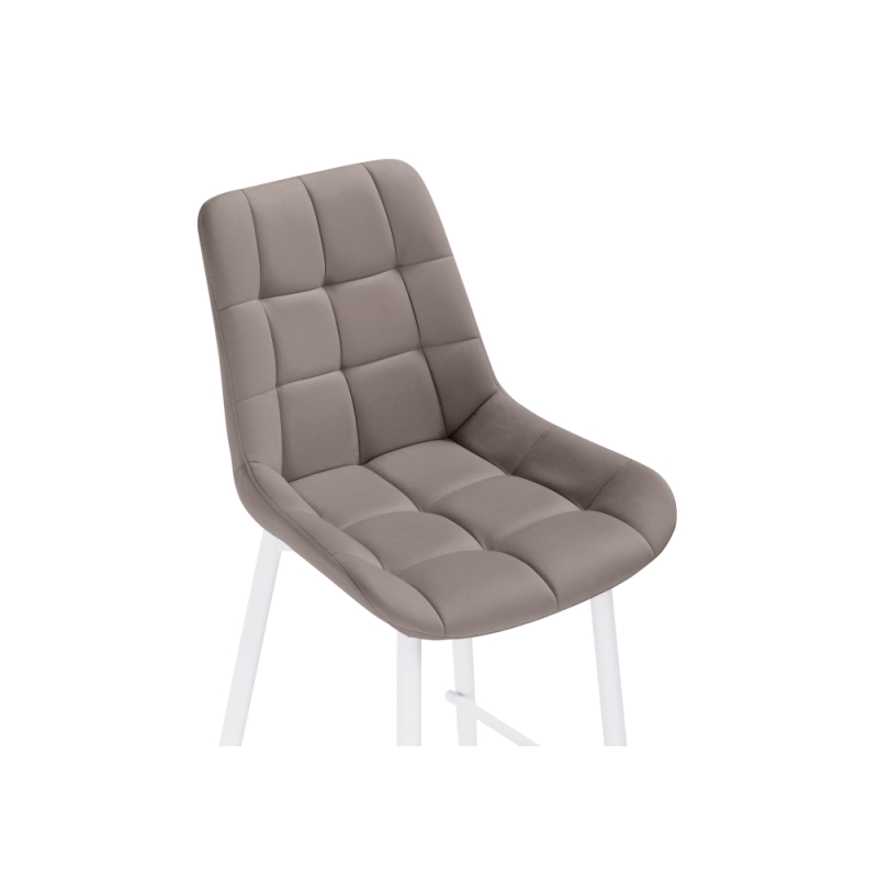 Полубарный стул Алст велюр латте / белый