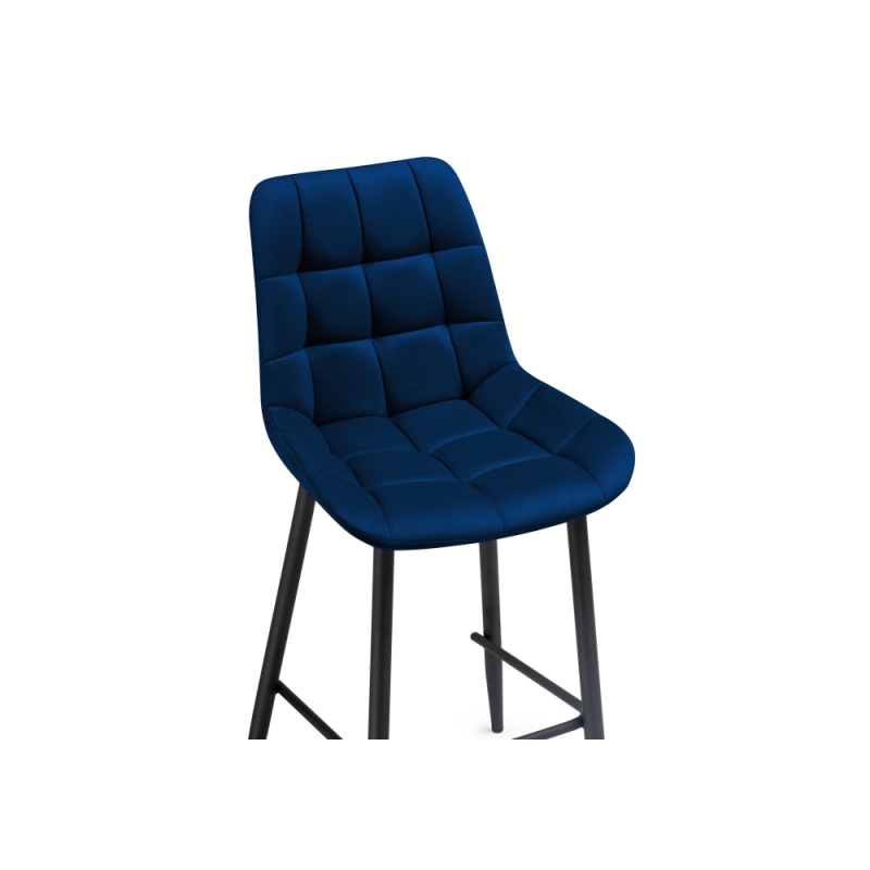 Полубарный стул Алст велюр синий / черный