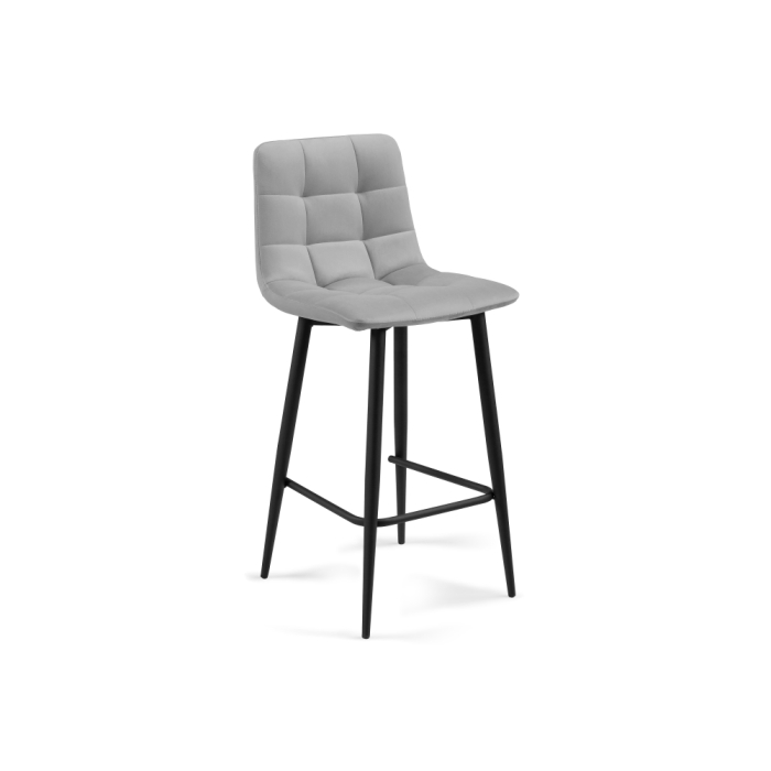 Полубарный стул Чилли К светло-серый велюр / черный