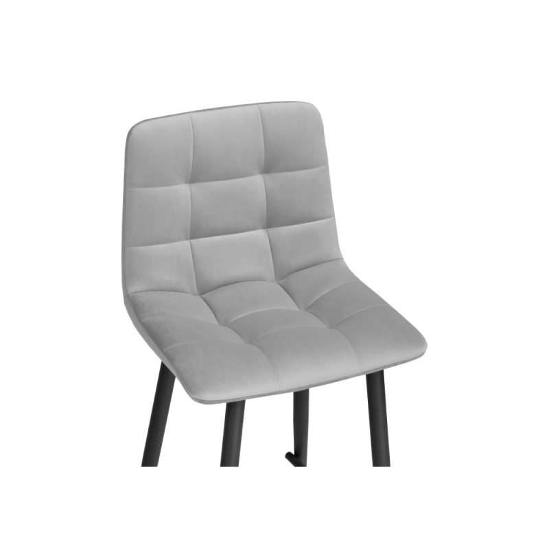 Полубарный стул Чилли К светло-серый велюр / черный