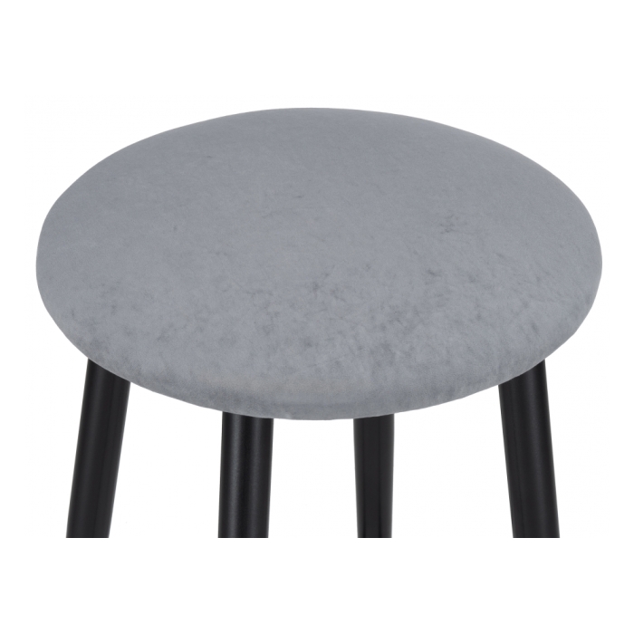 Полубарный стул Гангток крутящийся сильвер / черный матовый