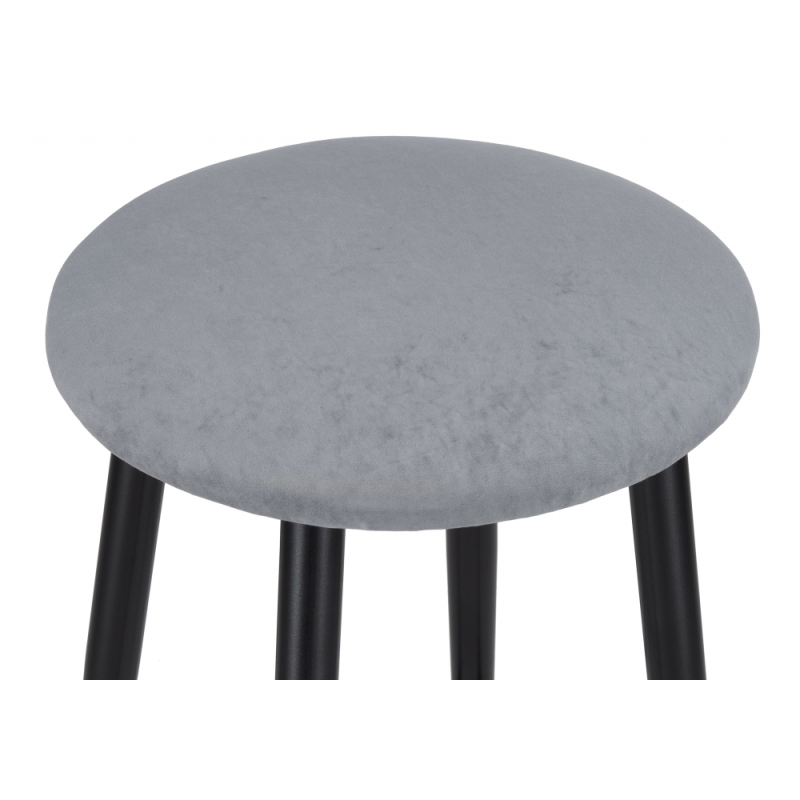 Полубарный стул Гангток крутящийся сильвер / черный матовый