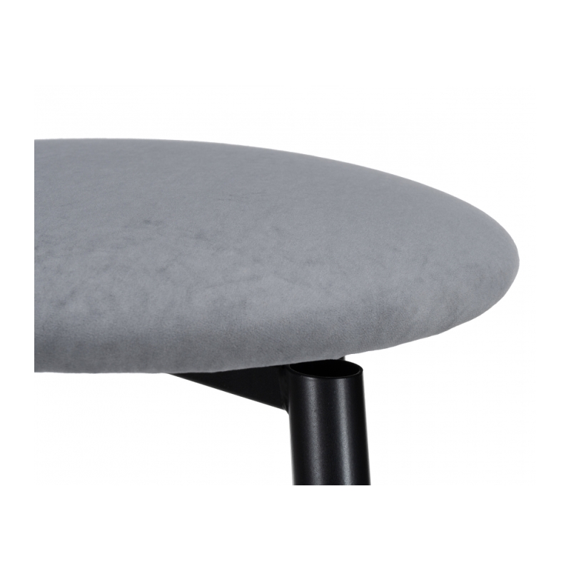 Полубарный стул Гангток крутящийся сильвер / черный матовый