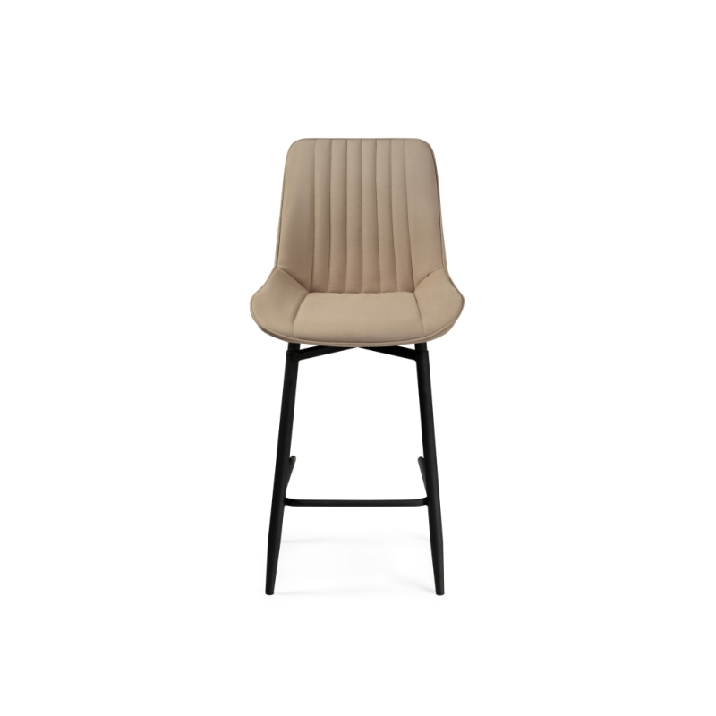 Полубарный стул Седа К крутящийся бежевый / черный