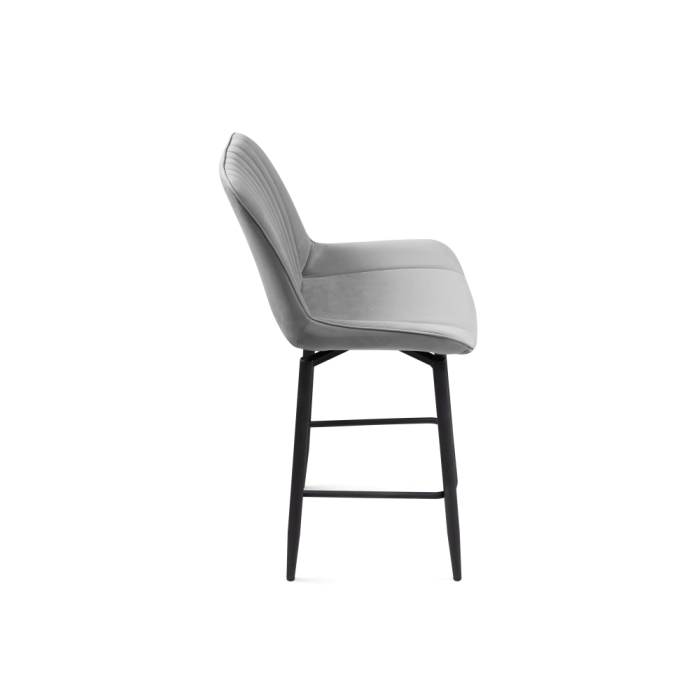 Полубарный стул Седа К крутящийся светло-серый / черный