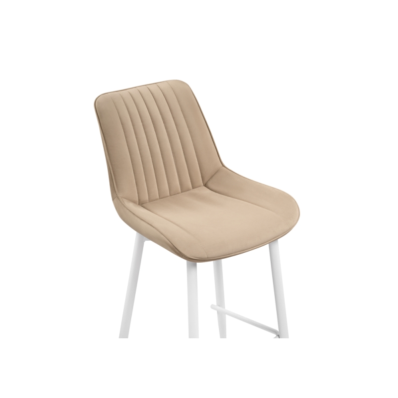 Полубарный стул Седа велюр бежевый / белый