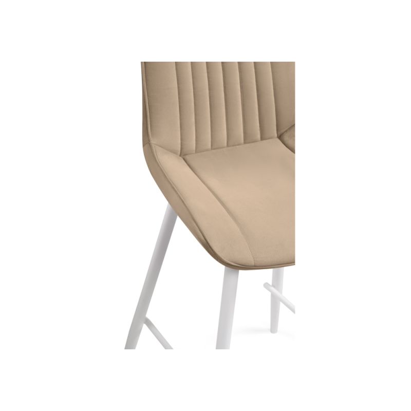 Полубарный стул Седа велюр бежевый / белый