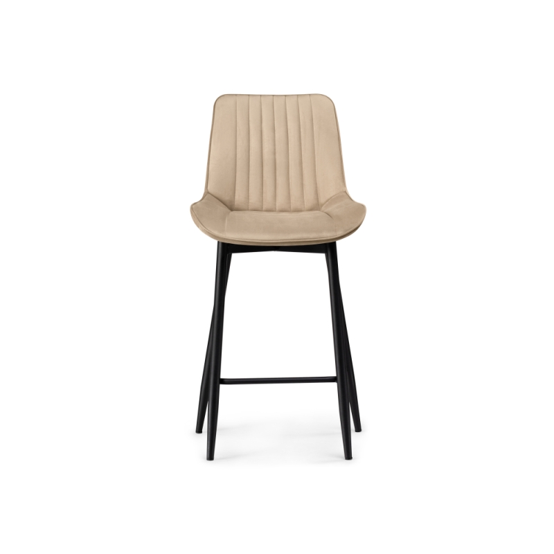 Полубарный стул Седа велюр бежевый / черный