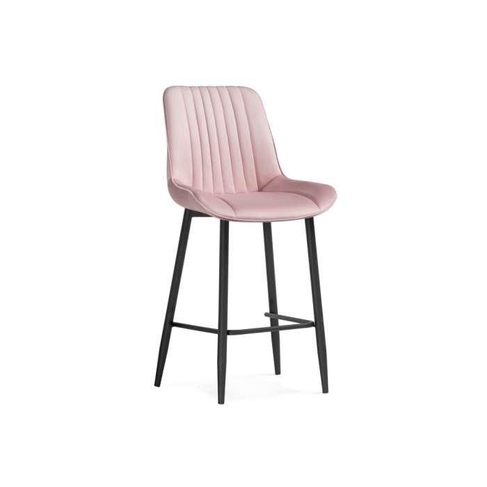Полубарный стул Седа велюр розовый / черный