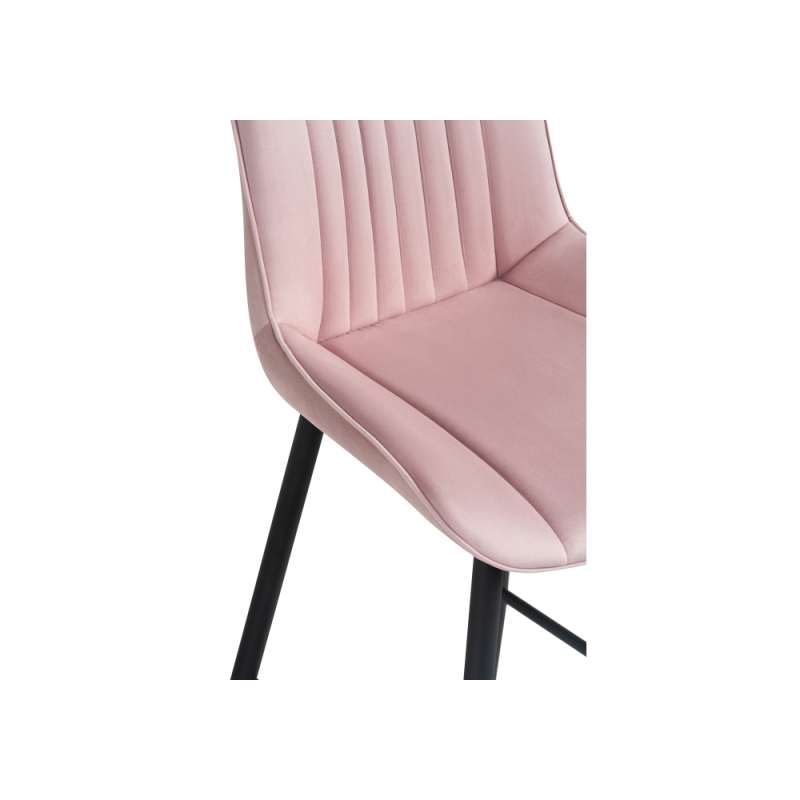 Полубарный стул Седа велюр розовый / черный