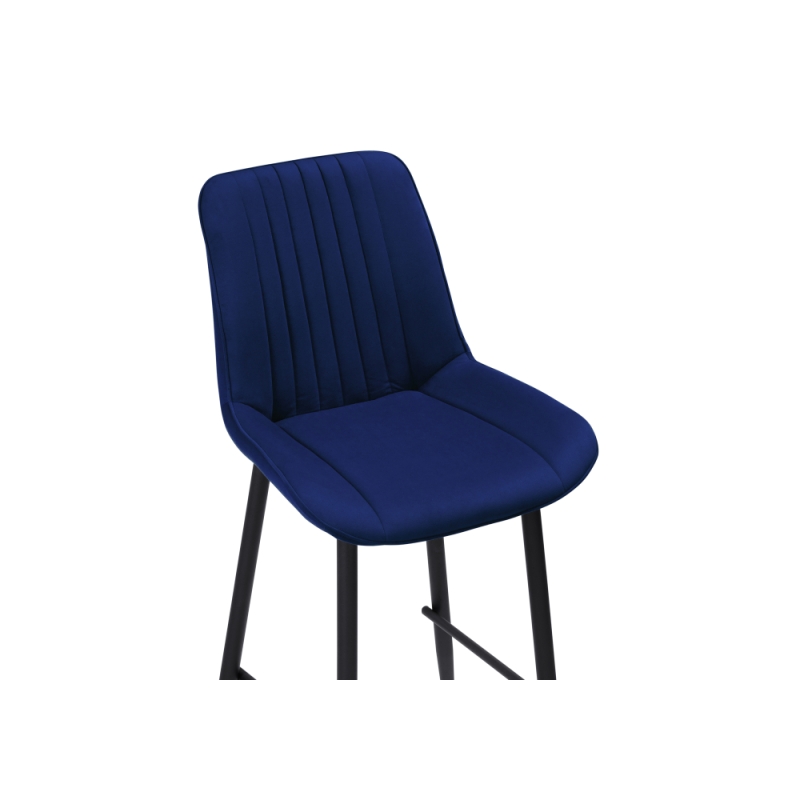 Полубарный стул Седа велюр синий / черный