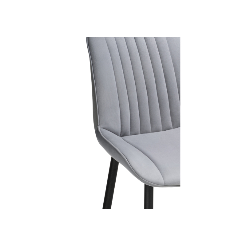 Полубарный стул Седа велюр светло-серый / черный