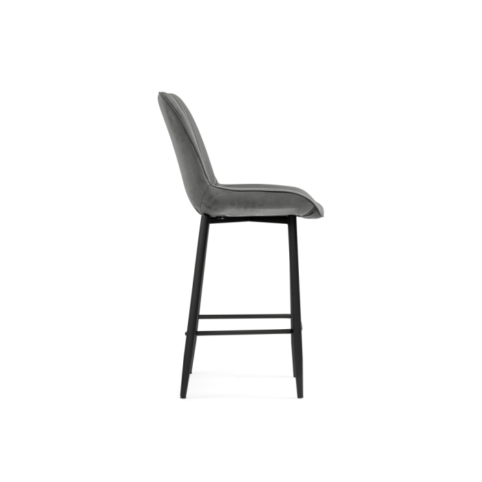 Полубарный стул Седа велюр темно-серый  / черный