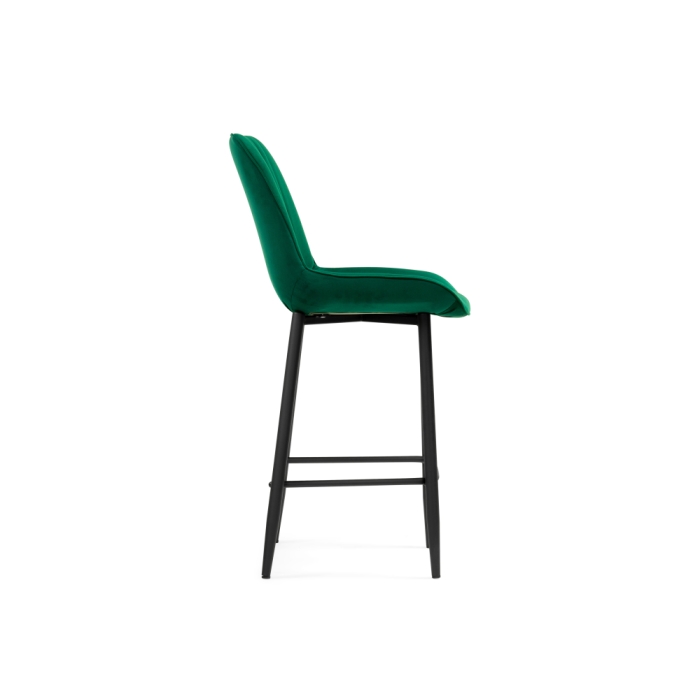 Полубарный стул Седа велюр зеленый / черный