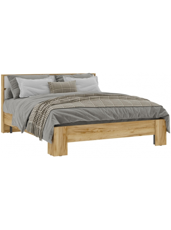 Полутораспальная кровать Элла КР 02 140х200 белый / дуб крафт золото