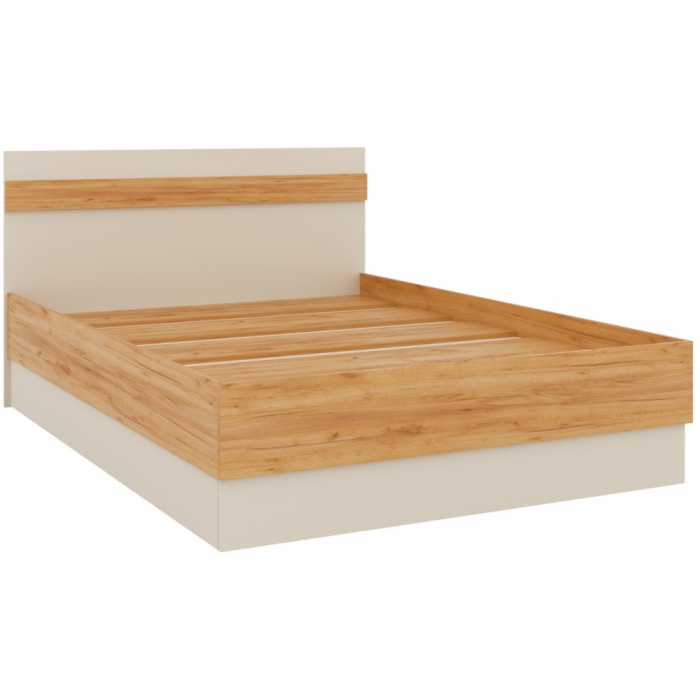 Полутораспальная кровать Кассандра 140х200 дуб крафт золотой / кашемир