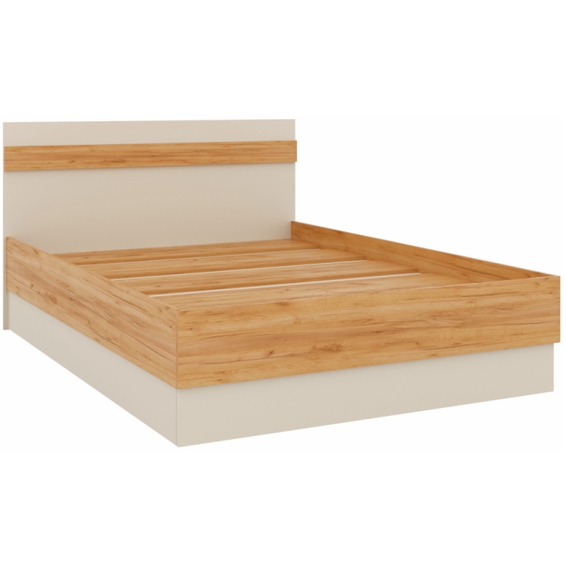 Полутораспальная кровать Кассандра 140х200 дуб крафт золотой / кашемир