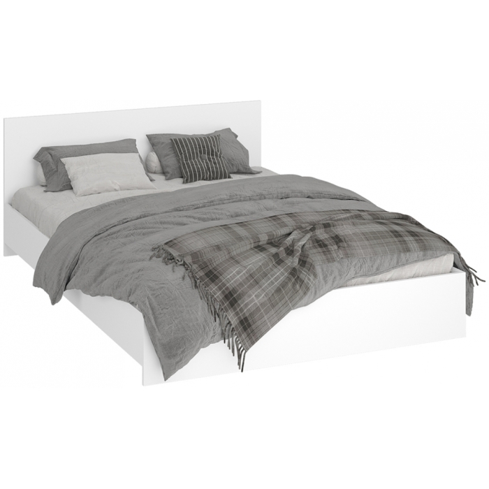 Полутораспальная кровать Адайн КР-140 140х200 белое дерево / белое дерево