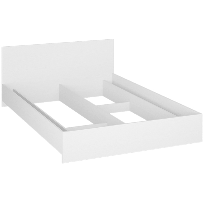 Полутораспальная кровать Адайн КР-140 140х200 белое дерево / белое дерево