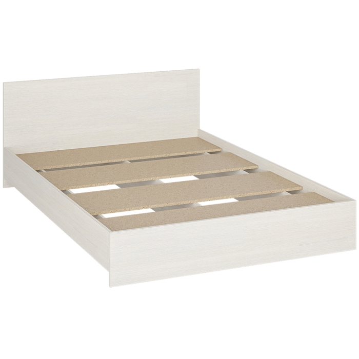 Полутораспальная кровать Адайн КР-140 140х200 белое дерево / белое дерево