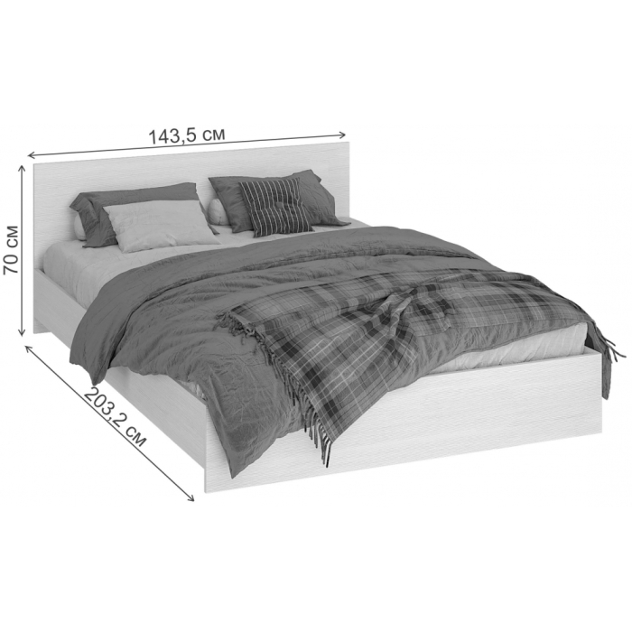 Полутораспальная кровать Адайн КР-140 140х200 венге / венге