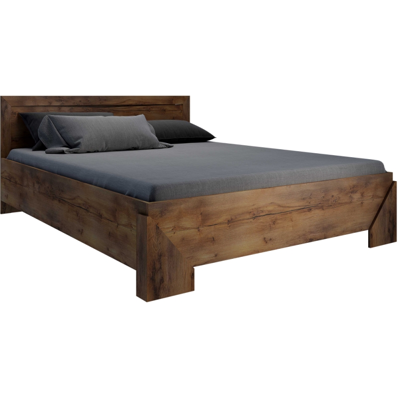 Полутораспальная кровать Саманта 140х200 ЛДСП таксония шоколадная