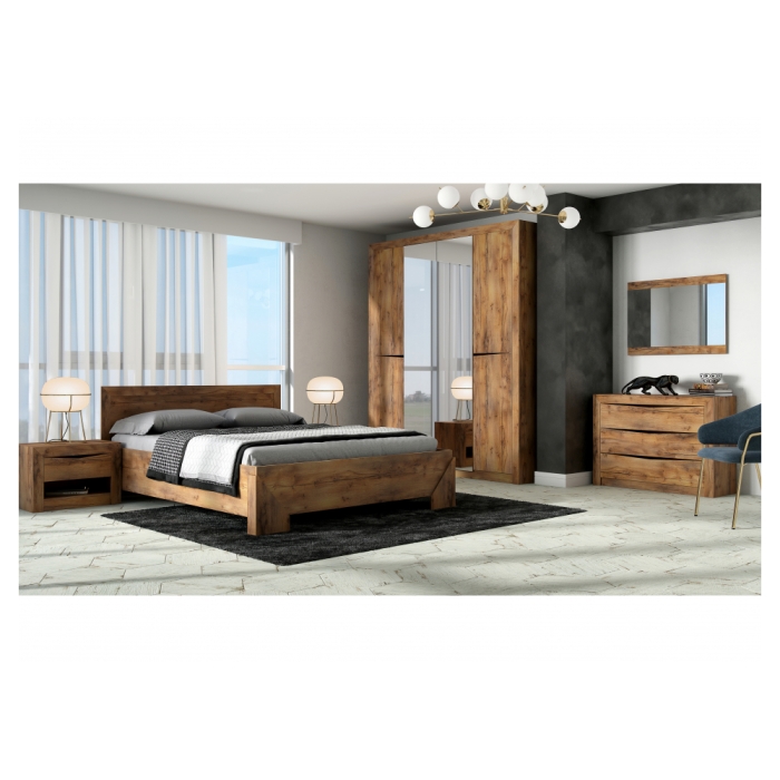 Полутораспальная кровать Саманта 140х200 ЛДСП таксония шоколадная