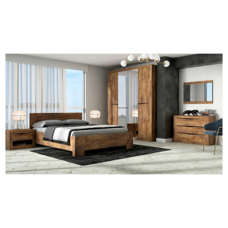 Полутораспальная кровать Саманта 140х200 ЛДСП таксония шоколадная