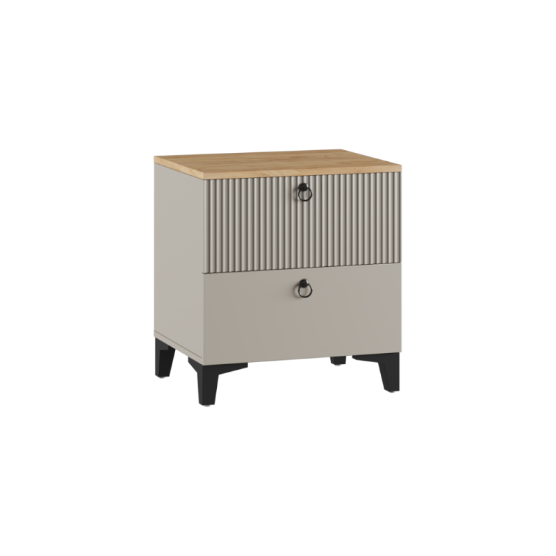 Прикроватная тумба Ника ПВШ бежевый мат-05 / кашемир / дуб делано