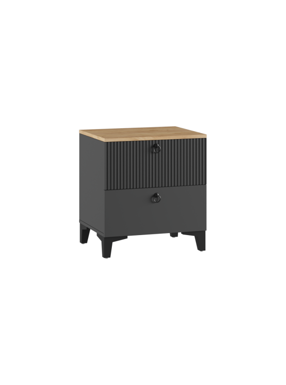 Прикроватная тумба Ника ПВШ эйхория QR-17 / графит / дуб делано