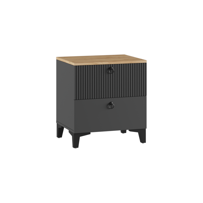 Прикроватная тумба Ника ПВШ эйхория QR-17 / графит / дуб делано